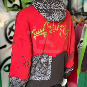 Sudadera con capucha estampada para mujer, bordada, de forro polar, estilo patchwork, moderna, informal, de invierno, 100% algodón, venta al por mayor, MOQ bajo - Product Image 4