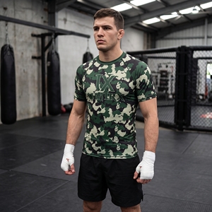 Maillot de sport camouflage personnalisé à manches courtes, T-shirt imprimé à séchage rapide pour arts martiaux, entraînement d'équipe, MMA, grappling, Rashguard OEM - Product Image 6