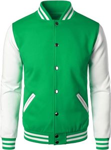 เสื้อแจ็คเก็ตเบสบอล HOOD CREW รุ่น Man Varsity ผ้าคอตตอนผสม แจ็คเก็ต Letterman สั่งทำโลโก้ของคุณเองได้ พิมพ์ลายคุณภาพดี - Product Image 3