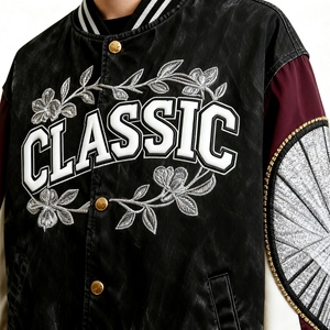 เสื้อแจ็คเก็ตพัฟเฟอร์แบบมีฮู้ดสำหรับฤดูหนาว คอตั้ง ปักลายวินเทจ สไตล์ยูนิเซ็กส์  แบบกระดุมแถวเดียว  สำหรับชุดยูนิฟอร์มเบสบอลแบบวิทยาลัย  สามารถปรับแต่งได้ - Product Image 6