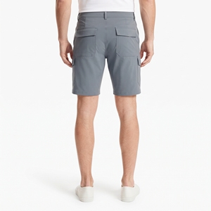 Handcrafted Bolster Industry <b>Men's</b> <b>White</b> 100% Cotton Solid Front Logo Breathable Pull-On <b>Shorts</b> - Product Image 3