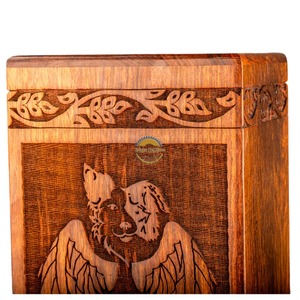 Urne funéraire artisanale en bois naturel pour cendres, motif guitare de musicien, boîte à cendres artistique, souvenir commémoratif par AYAANS - Product Image 1