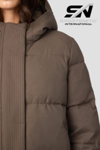 Veste d'hiver chaude pour femme de haute qualité, en duvet, avec fermeture éclair, doublure en nylon respirante, imperméable et écologique, vente en gros - Product Image 2