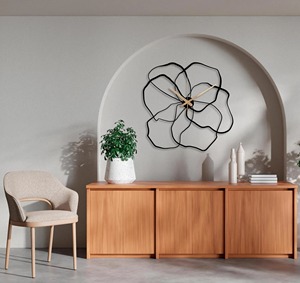 Decorative Flower <b>Wall</b> <b>Clock</b> Unique Floral <b>Design</b> <b>Clock</b> <b>Wall</b> Display Perfect for Living Room Bedroom and Hall From India - Product Image 1