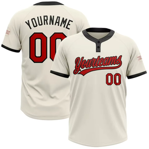 Custom Softball Baseball Jersey Breathable 100% Polyester Men/Women/Youth's Custom Team Name Number Logo Two Buttons Jersey - Product Image 1
