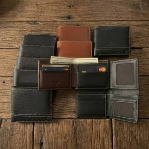 Portefeuille minimaliste en cuir véritable pour homme, porte-cartes court, poche à monnaie, blocage RFID, antivol, cadeau quotidien - Product Image 4