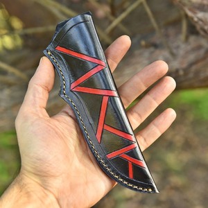 Couteau de chasse en acier Damas forgé à la main, manche en Micarta, lame pleine longueur, avec étui en cuir, support OEM/ODM personnalisé - Product Image 5