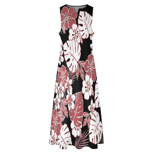 Vestido de Verano sin Mangas, Nuevo Estilo, Estampado de Flores Hawaianas Polinesias, Vestidos Casuales Elegantes para Mujer - Product Image 3