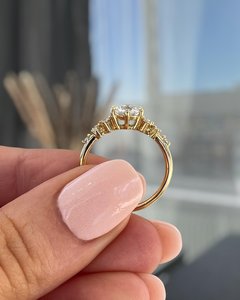 Lab Grown 1.01 CT Round Cut Diamond Cluster Luxury <b>Ring</b> For Women's 14K Solid Gold Wedding Surprise Party For Lovers Charm - Product Image 3