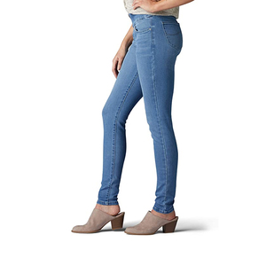 Pantalones vaqueros de mujer al por mayor con dobladillo sin rematar, cintura alta, de mezclilla, con borde deshilachado personalizado, desgastados, de pierna ancha - Product Image 3