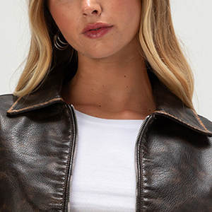 Chaquetas de Cuero Cortas de Moda para Mujer, Último Estilo 2026, Chaquetas de Cuero Cortas de Moda para Mujer en Venta - Product Image 6