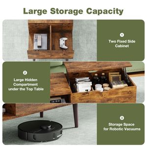 Sweetcrispy piccola scrivania da pranzo ascensore superiore per caffè tavolo di stoccaggio in legno con scomparto nascosto per la casa soggiorno o ufficio - Product Image 6