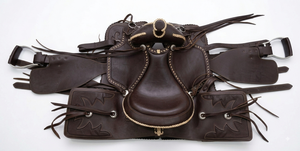Selle de cheval Western ergonomique en cuir, assise profonde, arceau en bois, équipement d'équitation artisanal, disponible en 17 pouces - Product Image 4