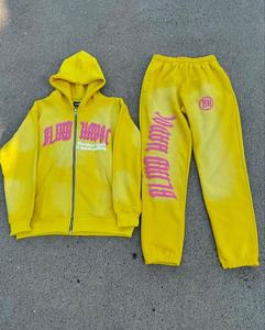 Conjuntos Deportivos Personalizados de Estilo Urbano con Capucha, Casuales, Unisex, de Felpa, Algodón Orgánico, Estampado Digital y Pedrería - Product Image 2