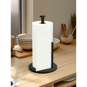 Modern Matte Black Stainless Steel <b>Paper</b> Towel Holder for <b>Kitchen</b> Countertop Rustproof Heavy Duty Metal <b>Kitchen</b> Roll Stand - Product Image 2