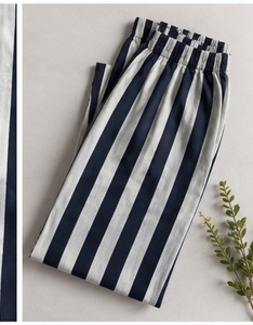 Meilleur fabricant du Pakistan, ensemble de pyjama pour femmes en coton 100% rayé, taille élastique, col en V, tissé, doux, vente chaude d'été - Product Image 4