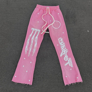 Pantalones Deportivos Casuales de Hombre de Alta Calidad, Estilo Flare, Lavado Ácido, con Cordón Ajustable, Pierna Ancha, Secado Rápido, Transpirables y Ligeros - Product Image 3