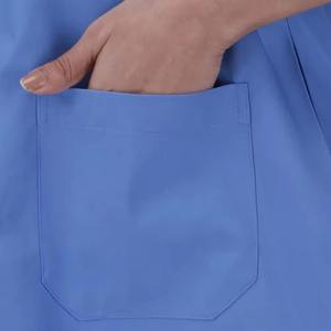 Unisex Light Blue Medical Scrub <b>Set</b> Short Sleeve V-Neck Top and Matching Straight Pants Soft Breathable Nurse <b>Doctor</b> Uniform Kit - Product Image 4