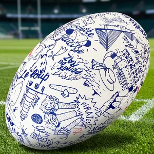 ลูกบอลฝึกซ้อมรักบี้แบบกำหนดเอง ผลิตจากยางสังเคราะห์คุณภาพพรีเมียม ทนทาน มีจำหน่ายในขนาด 3, 4 และ 5 สำหรับเด็ก วัยรุ่น และผู้ใหญ่ - Product Image 1