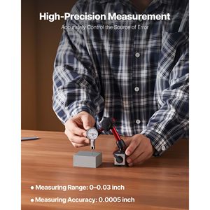 Indicateur de test à cadran avec base magnétique universelle, précision de 0,0005 pouce, plage de 0,03 pouce, poignée à micro-bille, rangement universel - Product Image 2