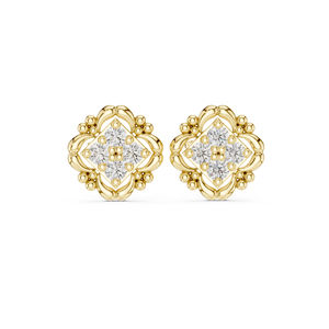 Pendientes de Oro Blanco de 14K con Diamantes Cultivados en Laboratorio, Redondos, para Uso Diario, para Mujer |   Diamante Cultivado Nuevo - Product Image 3