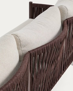 Modern Teak Outdoor Furniture Set with <b>Thick</b> Cushions and <b>Rope</b> Detail – Premium Patio Sofa Set for Resort, Villa & Backyard - Product Image 5