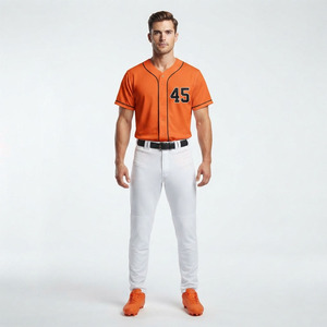 Maillot de baseball personnalisé en coton 100 % pour sublimation, haute qualité, respirant, uniforme d'équipe pour hommes, fermeture boutonnée sur le devant à manches longues - Product Image 1