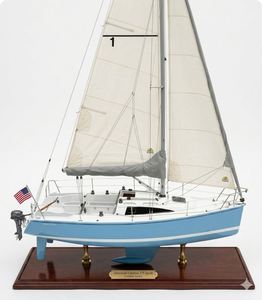 Maquette de bateau Catalina 275 Sport (série Catalina) en bois de cèdre, faite sur mesure et peinte à la main, 36 pouces - Product Image 1