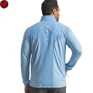 Veste de sport hybride bleu clair pour homme, en PU, à col montant zippé, à manches longues, pour l'hiver - Product Image 5