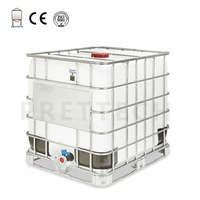 Réservoir fourre-tout IBC en plastique HDPE 275 gallons 1000L pour le stockage de liquide de traitement de l'eau et du sirop alimentaire