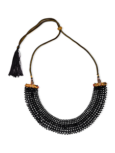 Black Beaded <b>Statement</b> <b>Necklace</b> for Women - Product Image 4
