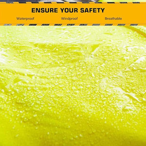 Sudadera de Seguridad Reflectante de Alta Visibilidad con Franjas Amarillas y Naranjas, Impermeable, ANSI Clase 2, Ropa de Trabajo para Uso Diurno y Nocturno - Product Image 2