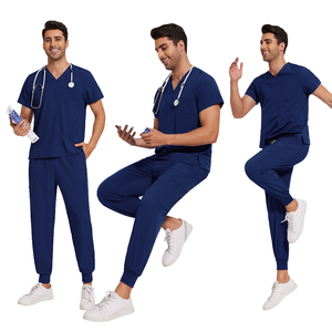 Otoño Invierno nueva llegada transpirable XL médico Scrubs logotipo personalizado ropa de trabajo uniformes para médicos Hospital personal tela tejida - Product Image 3