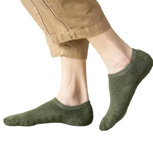 Chaussettes courtes pour hommes, chaussettes de sport décontractées, douces, basses, antidérapantes, respirantes, été, vente en gros, matière nylon - Product Image 1