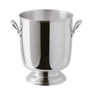Seau à champagne en métal au design élégant, finition argentée, avec poignée, pour bar et fêtes, refroidisseur de bière - Product Image 4