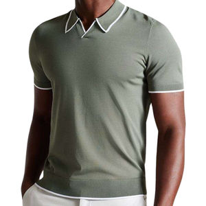 Polo à manches courtes de haute qualité en gros, coton premium respirant, doux, confortable, léger, coupe classique - Product Image 1