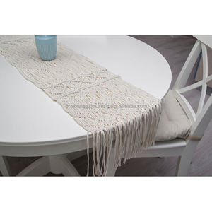 โต๊ะวิ่งแมคราเม่ทำมืออินเดียสำหรับพื้นที่รับประทานอาหารห้องครัวบ้านตกแต่ง - Product Image 3