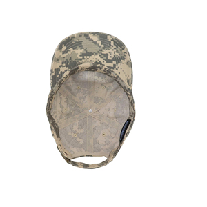 Casquette de baseball unisexe camouflage numérique 6 panneaux ajustable pour l'extérieur, chapeau décontracté en toile 100 % polyester - Product Image 6