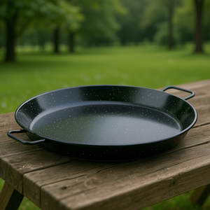 Padella per paella smaltata da 18 pollici, nera macchiettata, con superficie antiaderente per uso esterno - Product Image 3