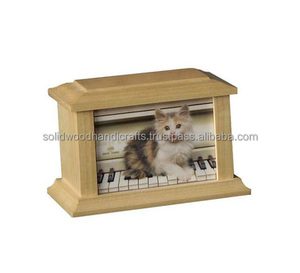 Boîte funéraire en bois faite à la main pour cendres d'animaux domestiques Urnes funéraires en bois pour cendres de chat et de chien Urnes en palissandre à bas prix - Product Image 1