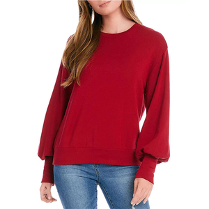 Sweat-shirt en velours de coton pour femme, style décontracté streetwear, col rond, personnalisable avec logo, OEM ODM, vente en gros, fournisseur d'usine, style premium - Product Image 5