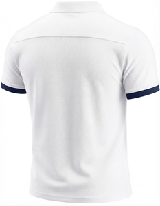 Custom Men White Breathable for <b>Shirt</b> Short Sleeve Casual Cotton Sportswear Golf T <b>Shirt</b> Contrast <b>Navy</b> <b>Blue</b> Cuff Business - Product Image 2