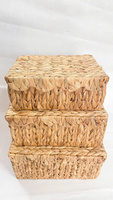 Panier de rangement tressé en jacinthe d'eau naturelle, organisateur fait main pour la chambre de bébé, les jouets, les couvertures, les vêtements et la décoration intérieure