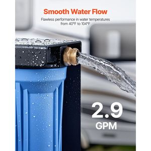 Sistema di filtrazione dell'acqua a 3 cartucce per camper, filtro per acqua da esterno per rimuovere sedimenti, cloro, cattivi gusti, odori e zanzare - Product Image 4