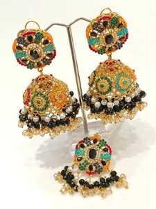 Últimos diseños de conjuntos de aretes con cuentas rojas para mujeres, estilo bohemio, conjunto de joyería de moda para uso diario, para bodas. - Product Image 5