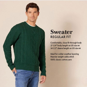 Suéter de punto verde oliva para hombre, cuello redondo, manga larga, patrón geométrico, lana gruesa, jersey de invierno - Product Image 6