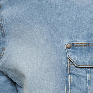 ชุดเดรสยีนส์ขาสั้นผู้ชายไซส์ใหญ่ ระบายอากาศได้ดี ใส่สบายๆ สำหรับฤดูร้อน ทรงขากว้าง สามารถปรับแต่งได้ ขายส่ง - Product Image 5