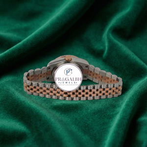 นาฬิกาข้อมือเพชรหรู Pragalbh Jewels รุ่นสั่งทำพิเศษ ตัวเรือนสแตนเลสสตีลสองสี ระบบควอตซ์ สำหรับผู้หญิง - Product Image 4