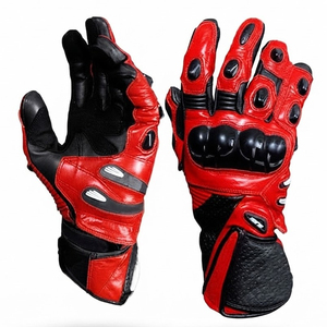 Gants de moto en cuir pleine main avec protection en fibre de carbone, respirants, antidérapants, avec protège-paume, pour hommes - Product Image 3