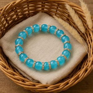 Elegante Pulsera de Cuentas de Resina Hecha a Mano, Joyería Elástica de Moda para Mujeres y Niñas, Estilo Diario - Product Image 4